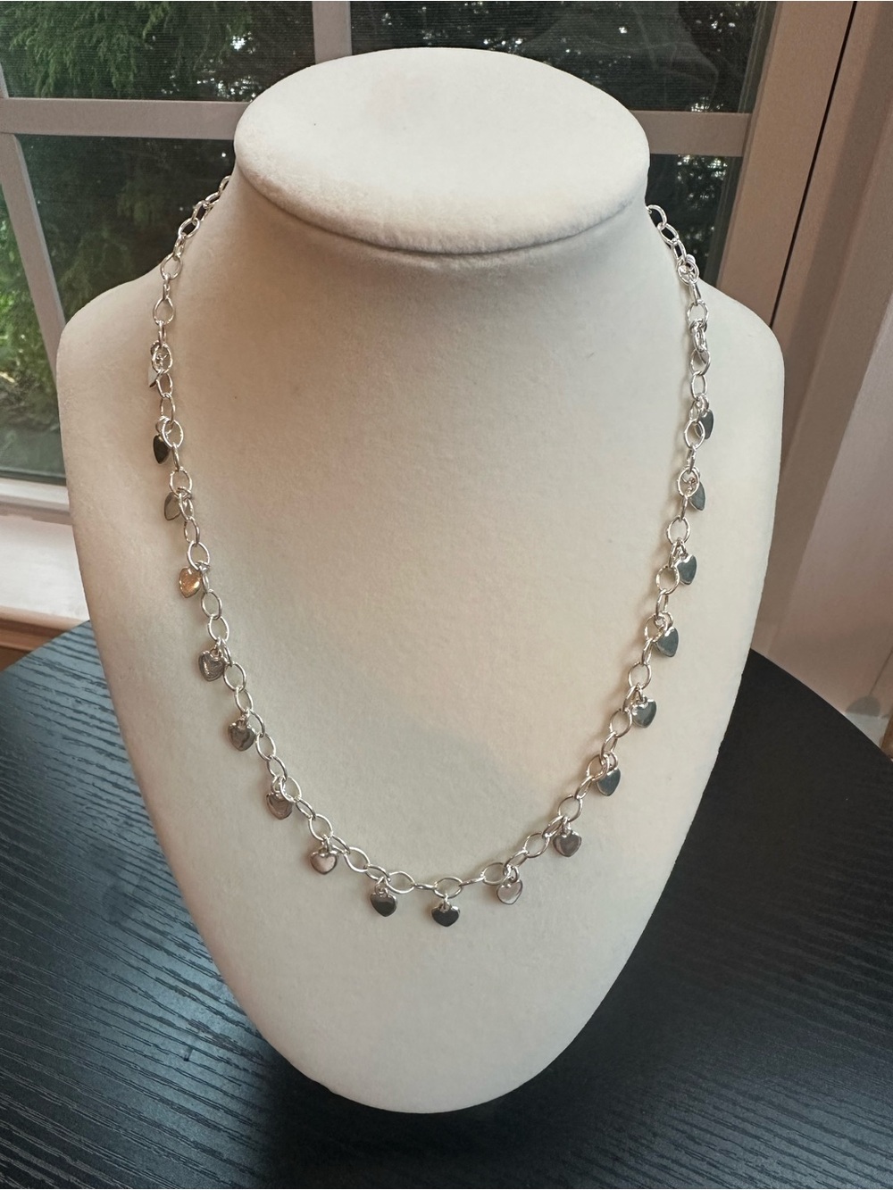 Macy's Silver-Tone Heart Charm Link Necklace